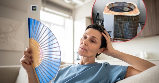 Woman thinking about her old AC