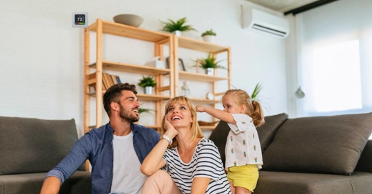family feeling cool and comfy inside the house
